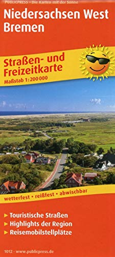 Publicpress Straßen- und Freizeitkarte Niedersachsen West, Bremen 1:200.000: Straßen- und Freizeitkarte mit Touristischen Straßen, Highlights der ... 1:200000 (Straßen- und Freizeitkarte: StuF)