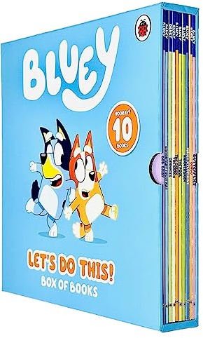 Bluey lets Do This! 10 Picture Books Story Collection Box Set (The Beach, Goodnight Fruit Bat, Butterflies, Bingo, Magic Xylophone, Hammerbarn, The Pool, The Creek, Grannies & Bob Biley)