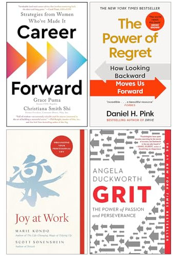 Career Forward, The Power of Regret, Joy at Work & Grit The Power of Passion and Perseverance 4 Books Collection Set