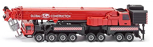 siku 4311, Großkran Mega Lifter, 1:55, Metall/Kunststoff, Rot, Ausziehbarer Kranarm, Seilwinde
