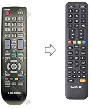 1356 TELECOMANDO DI RICAMBIO (NON ORIGINALE) COMPATIBILE IN TUTTE LE FUNZIONI PER SAMSUNG LE 19B450, LE 19B451, LE 19B541, LE 19B650, LE 22B350, LE 22B450, LE 22B451, LE 22B650, LE 26B350, LE 26B450, LE 26B460, LE 32B350, LE 32 B450, P 2270 HD, P 2370 HD, PS 50B430, PS 42B430, T 200HD, T 220HD, T 240HD, T 260HD