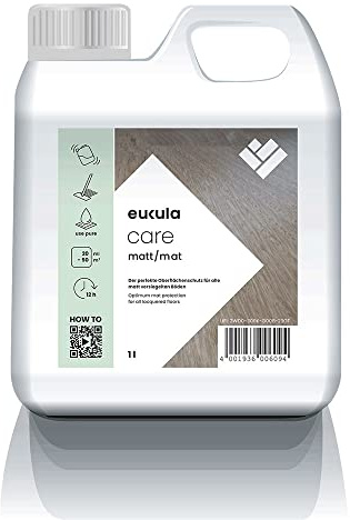 eukula care matt 1 L | Parkett Pflege & Auffrischung versiegelter Holzböden, PVC, Linoleum | schützt vor Abrieb | Parkettpflege | Dispersionspflegemittel