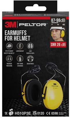 3M Peltor H510P3EC1 Komfort-Kapselgehörschutz für Helm, Gelb