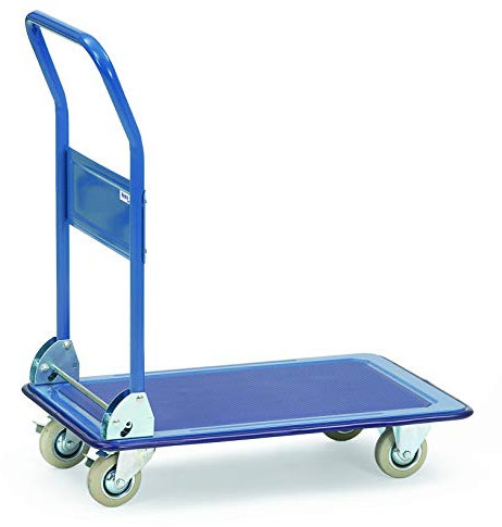 Ganzstahl Transportwagen Traglast: 250 kg - stabiler Plattformwagen mit 1 Etage | Tischwagen Transportkarre Lagerwagen (1 Etage)