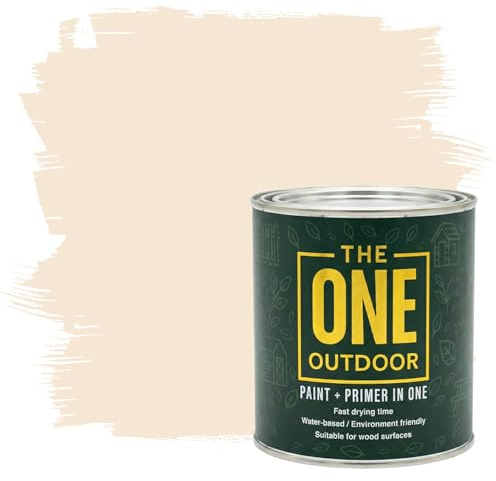 THE ONE Outdoor Paint - Magnolia, 1 Litre | Durable Exterior Paint for Wood, Metal & Masonry | Weather Resistant Finish
