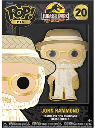 Funko Pop! Large Enamel Pin MOVIES: JURASSIC PARK - John Hammond Emaille-Nadeln - Niedliche Brosche Zum Sammeln - Für Rucksäcke & Taschen - Geschenkidee - Offizielle Handelswaren