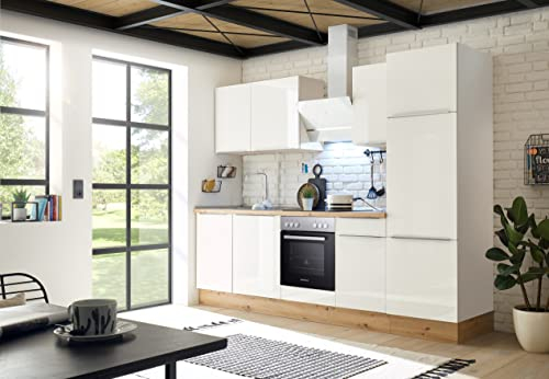 respekta Marleen Cocina Americana, Madera de ingeniería, Blanco, 280 cm
