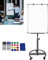YRHome Flipchart mit Rollen 60x90 cm Whiteboard auf Rollenfuß Mobil Flipchart höhenverstellbar Staffelei Magnetisch Beschreibbar Abwischbar Präsentationstafel Papierhalter (Rundfuß mit Rollen)