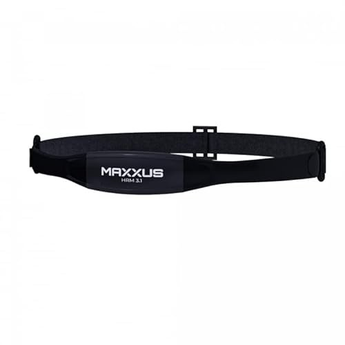 MAXXUS Capteur Cardiaque HRM 3.1-5,3 kHz, EGK, Haute Qualité, Confortable, Facile à Nettoyer, Pile Incluse, Noir - Ceinture Cardio, Cardiofrequencemetre, Moniteur de Fréquence Cardiaque, Fitness
