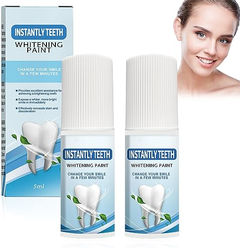 Vernice per denti, Smalto per denti per la pulizia dell'alito e l'igiene orale per ottenere istantaneamente un sorriso splendente, 2 pz.