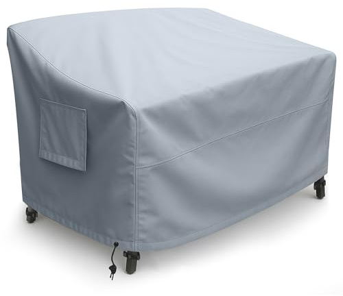 Kingsbridge Garden Bench Cover 2 / 3 Seater Heavy Duty Fabric, Double Stitching, Waterproof, Anti UV, Breathable, Rip Proof, Grey, LxWxH 165 x 69 x 65/89cm 3 SEAT