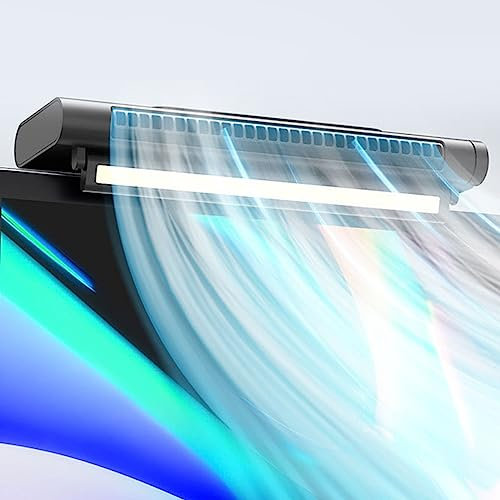 Ventilador con clip for monitor, ventilador de escritorio alimentado por USB de velocidad continua con luz, ventilador personal sin aspas Ventilador de escritorio silencioso, fácil instalación y ahorr