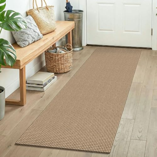 KOZYFLY Boho Runners for Hallways 2x5 ft Washable Kitchen Runner Non Slip Rubber Backed Hall Runners Cotton Entryway Runner Rugs Floor Carpet for Indoor Backdoor Bedroom Kitchen, Tan/Orange/Brown