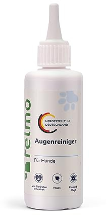 felmo Augenreiniger für Hunde (100 ml) – Löst einfach & schnell Verkrustungen, Schmutz & Augenausfluss - Vorbeugung von Tränenflecken - VEGAN & parabenfrei