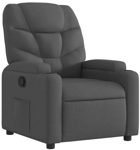 vidaXL Fauteuil inclinable en Tissu Gris foncé