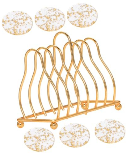 TOPBATHY 1ensemble Set De -Verres Acrylique Doré pour Boissons De Table Décorative pour Bouteilles Et Verres pour Maison Cafés Et Hôtels