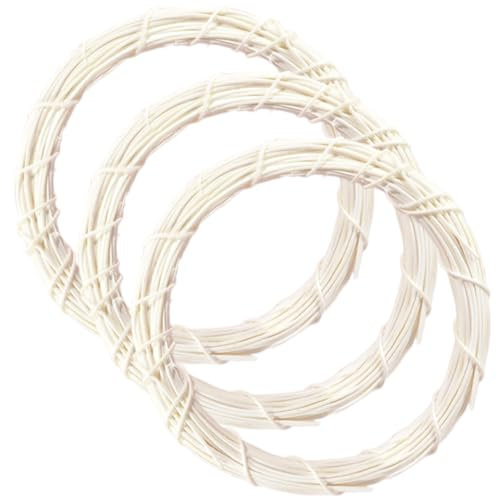 ABOOFAN 9 STK weißer Rebenkranz runder Rattankranz Kranz Basis weihnachtsgirlande weihnachtskränze Ringe Blumenkranz Rattanrahmen Kranzfest DIY Reifen Fenster Rattanring Traumfänger Ranke
