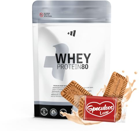 MASmusculo - Whey Protein 80 - Pot de 1 Kg - Whey Protein - Shake pour gagner de la masse musculaire - Aide à la récupération musculaire - Saveur Speculoos Lover