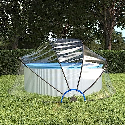 Iiaky Pool-Kuppel Poolabdeckung Pool Dach Poolumrandung Rund 315x158 cm PVC