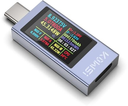 YOJOCK 240W USB C Tester Power Meter, 4-30V 0-12A Type-C PD Tester Digital Multimeter, Power Voltage and Current Tester, Power Bank Capacity Ammeter Voltmeter USB Charger Detector (Updated Version)