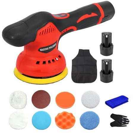 MZZYG Lucidatore 12V Auto Buffer Lucidatrice Batteria Ricaricabile Batteria Ricaricabile 5500RPM velocità Regolabile Senza Fili Lucidatura Ceretta Macchina per la ceretta lucidante per imbarcazioni