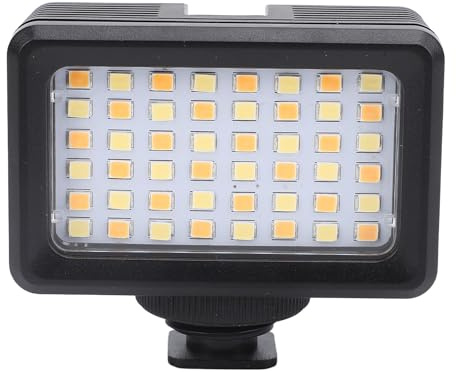 LED Kameraleuchte, 2500 K Bis 9000 K, Verstellbare Action Kamera Beleuchtung mit 1/4 Zoll Adapter, 40 M wasserdichte Tragbare Tauch LED Videoleuchte für Camcorder Stative