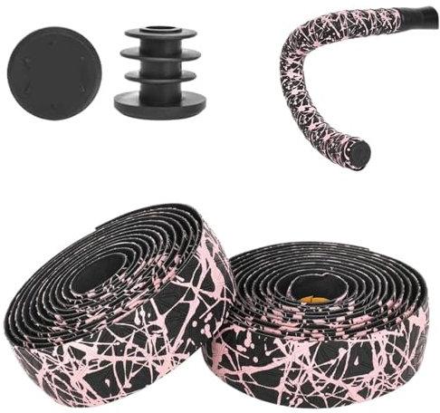 SynapSYA Lenkerband 2100x3,0mm Rennrad Lenkerband Speed ​​Racing Bike Lenkerband Griff Warpper Band Anti Slip Rennrad Lenker Radfahren Wicklung Riemen(Pink)