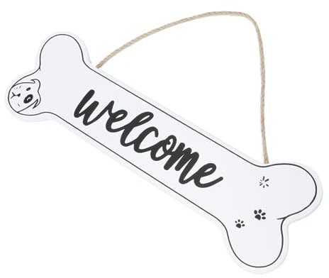 VOSAREA Wooden Welcome Sign for Pet Shop Wall Hanging Dog Business Plate Photo Props Home