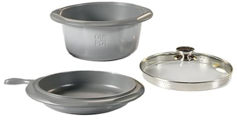Livington WonderPot 4-in-1 Multifunktionstopf – 24 cm – Bratpfanne, Schmortopf, Kochtopf & Wärmesystem in Einem