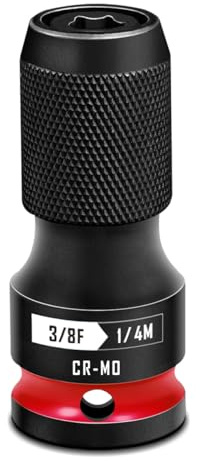 Impact Socket, 3/8 Inch Square to 1/4 Inch Hex Socket Adapter for Impact Wrenches and Ratchets