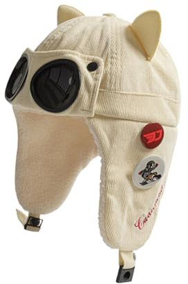 ZALXOZYL Fliegermütze Mit Bommel Herren Warme Thermomütze Aus Plüsch für Outdoor-Sport Schützt Die Wangen Herren-Bommelmütze Thermomütze Leopardenmuster S