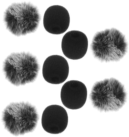 ibasenice 10pièces Cache-vent Pour Microphones Housse Anti-vent Fourrure Protection Pour Micro-cravate Et Casque Lot De Mini-couvre-micros