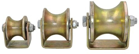 YANGC 40 mm rundes Stahlrohr, U-förmiges Schienenrad, Doppellager, Schiebetür, gerillte Festlastrolle