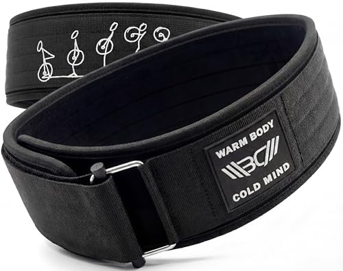 VARM BODY COLD MIND 10 cm tyngdlyftningsbälte 2.0 – olympisk tyngdlyftningsgodkänd, ryggstöd för män och kvinnor, kraftlyftning dödlyftning kroppsbyggande styrketräning knäböj (svart grundlig, XXL)