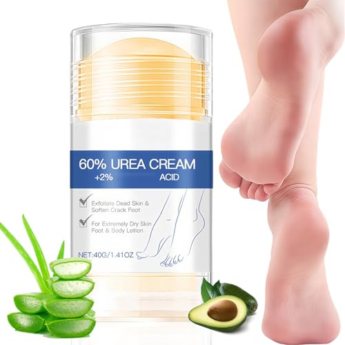 Urea Creme 60 Prozent - Hydrating & Anti-Cracking Fußcreme für Sehr Trockene Füße - Hand Cream for Very Dry Skin - Moisturiser Anti Hornhaut Creme Stick für Frauen Männer Hautpflege -1.41 Oz