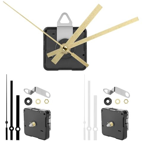 EEEKit Uhrwerke für Wanduhr Lautlos, 3 Stück Quarz Uhrwerke Ersatz, Uhrwerke zum Selbsteinbau mit 3 Sätzen Zeigern für Uhren Reparatur