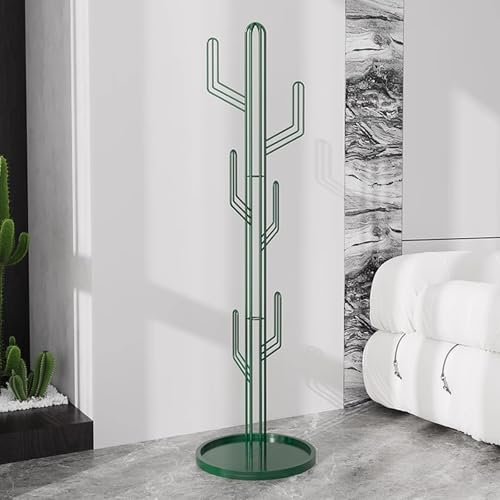 CYQQRDZSW Appendiabiti Cactus, Semplice Appendino da Terra, Coat Rack con Gruccia, Attaccapanni in Metallo, Adatto per Ingresso Corridoio Camera da Letto(Green)