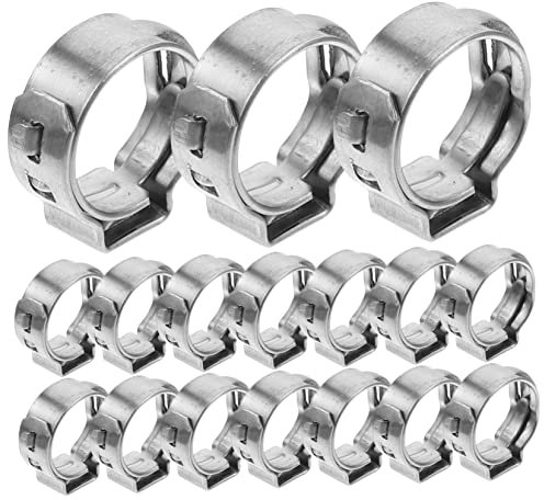 Tofficu Colliers de Serrage Inox 304 Simple Oreille 8,8-10,5 Mm, Acier Inoxydable, Serrage Fiable, Usage Plomberie et Tuyauterie, Lot de 20 Pièces, Installation Rapide