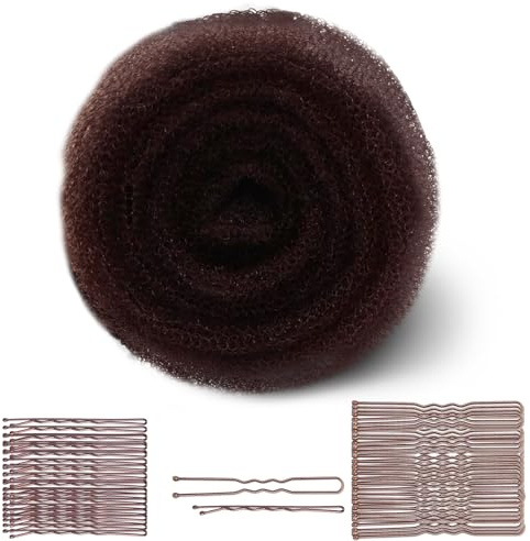 Hair Sponge for Updos with 100pcs Hairpins,Hair Filler for Updo,Volume and Bun Maker Tool,Hair Bumps for Volume Insert,Tan Brown Hair Filler&Padding for Updo(Dark Brown)