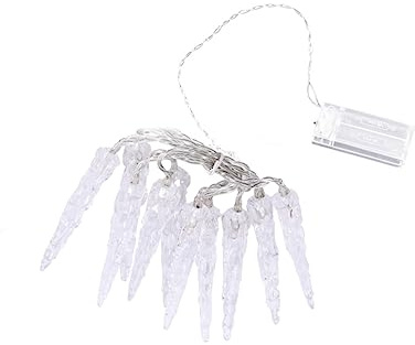 SWOOMEY Led Eiszapfen Lichterkette 10 Lampen Warmweiß Für Wohnzimmer Und Hochzeitsfeier Energiesparende Dekorationslichterkette