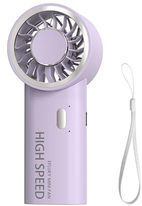 efluky Handheld Fan, Mini High Speed Fan USB Rechargeable Fans with 5 Speeds, Portable Hand held Fan Desk Desktop Fans for Home Office Bedroom Outdoor Travel