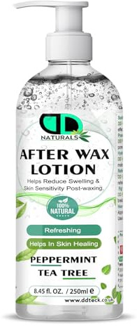 After Wax Lotion with Peppermint & Tea Tree Oil – Soothes & Calms Irritation, Prevents Ingrown Hairs & Bumps, Fights Bacteria & Prevents Infections, For All Skin Types (250ml Pump)