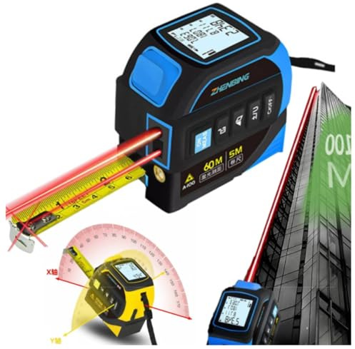 The Almighty Tape Measure Ruler, 2026 New 4-In-1 Rangefinder, Digital Measuring Tape with Led Display Cross Line Level, ±2mm High Accuracy, 40/60/80/100m Measure, Effortless Operation (Blue-80m)