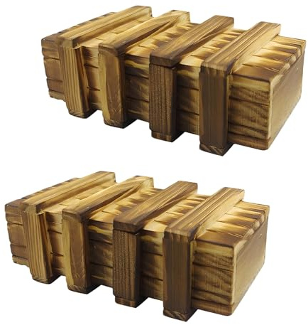 Caja de regalo de madera, 2 unidades, caja mágica con 2 compartimentos seguros, caja de rompecabezas para regalo, joyas, dinero, caja de regalo mágica, regalo de dinero, boda, cumpleaños, juego de