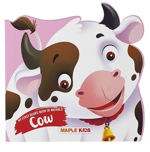 My First Board Book Animals - Cow - Die-Cut Board Book for Kids - Shaped Board Books - Age 2+