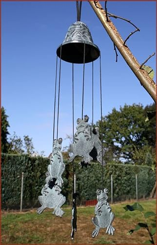 H. Packmor GmbH Bronzefigur Windspiel, Klangspiel, Froschmotiv, Dekoration