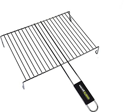 Cook’in Garden - Grille à Pied Simple, 1 Poignée, Dimensions 40 × 30 cm, Résistante aux Flammes et Hautes Températures, Manche Soft Touch Ergonomique, Compatible Multi-Marques