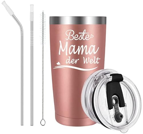 Livole Muttertagsgeschenke, Mutter Geschenk Weihnachten, Geschenke für Mama, Mutter, Mütter zum Geburtstag - Beste Mama der Welt - Tasse Muttertag, 20oz 600ml Edelstahl Doppelwandig Kaffeebecher