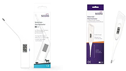 Scala SC 212 Thermomètre vétérinaire Blanc & SC 1080 Thermomètre vétérinaire Blanc