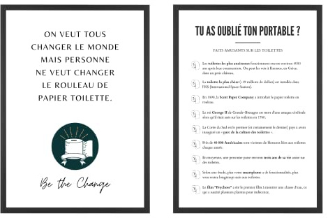 EQUIK PRODUCTS Affiches Toilettes | Décoration Salle de Bain, WC | Poster Minimaliste Toilettes | Affiche Amusante, Drôle, Humoristique (Changer le Rouleau, Faits Amusants, A3)